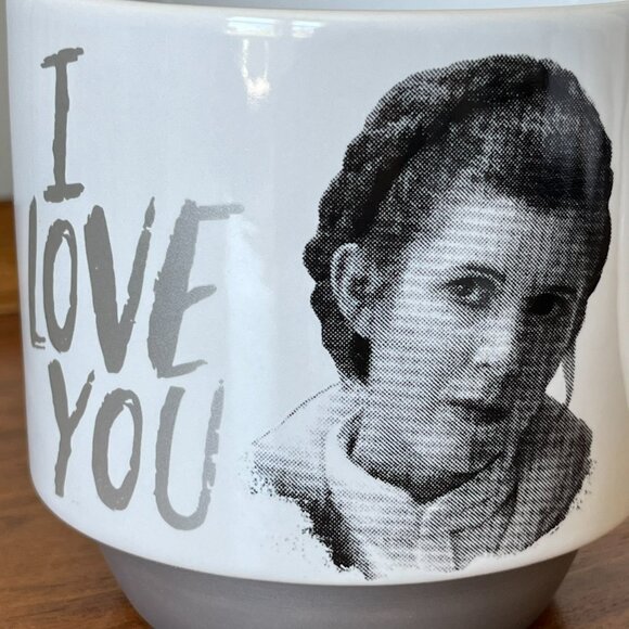 Star Wars Hallmark Princess Leia I Love You Stacking Mug White Silver Stackable - Picture 3 of 11